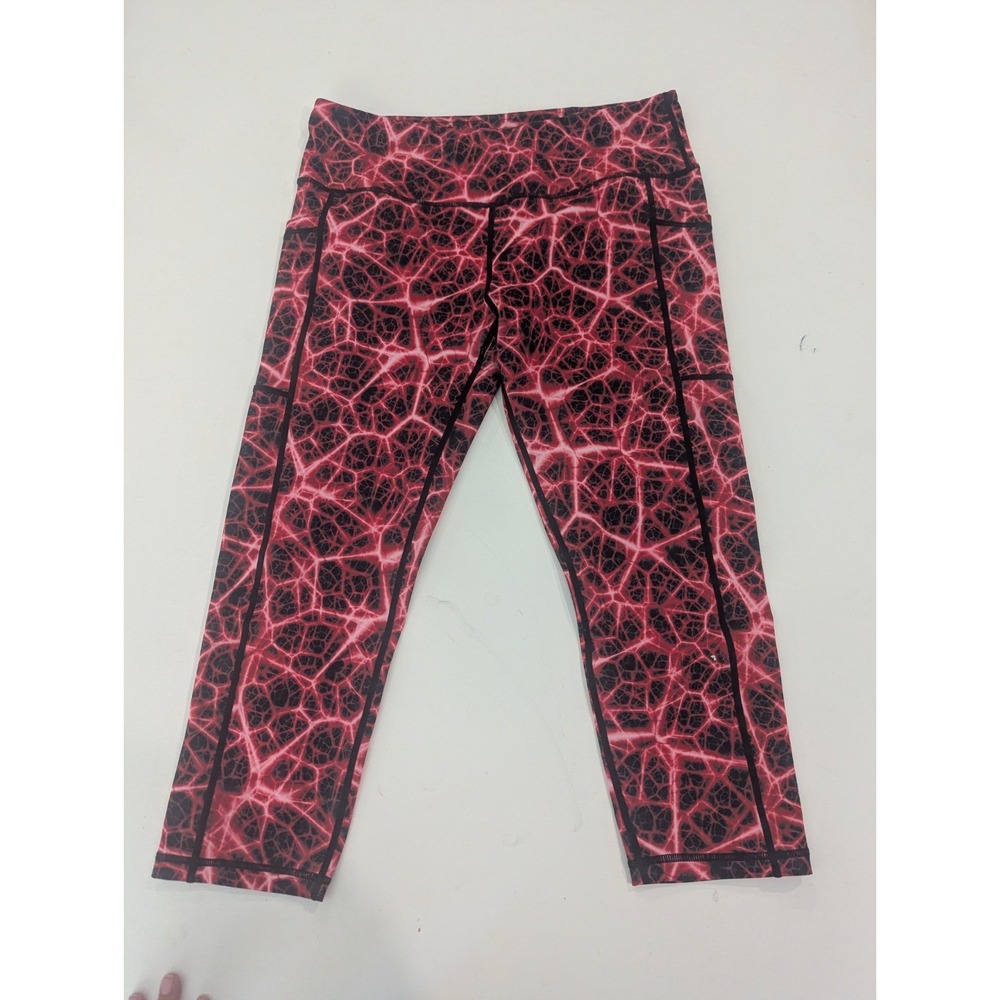 Constantly Varied Gear Women's XL capri  Leggings Pink Lightning Print Stretch